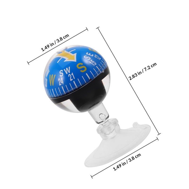 Blue Plastic 38mm Vehicle Dashboard Suction Cup Compass For Car Marine Navigation Hiking - Image 3
