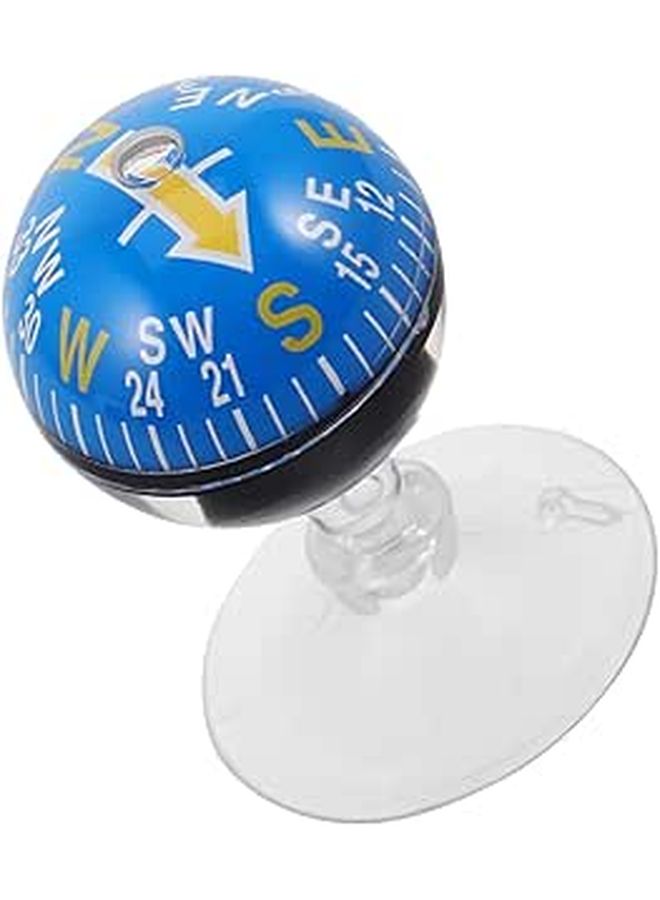 Blue Plastic 38mm Vehicle Dashboard Suction Cup Compass For Car Marine Navigation Hiking - Image 1