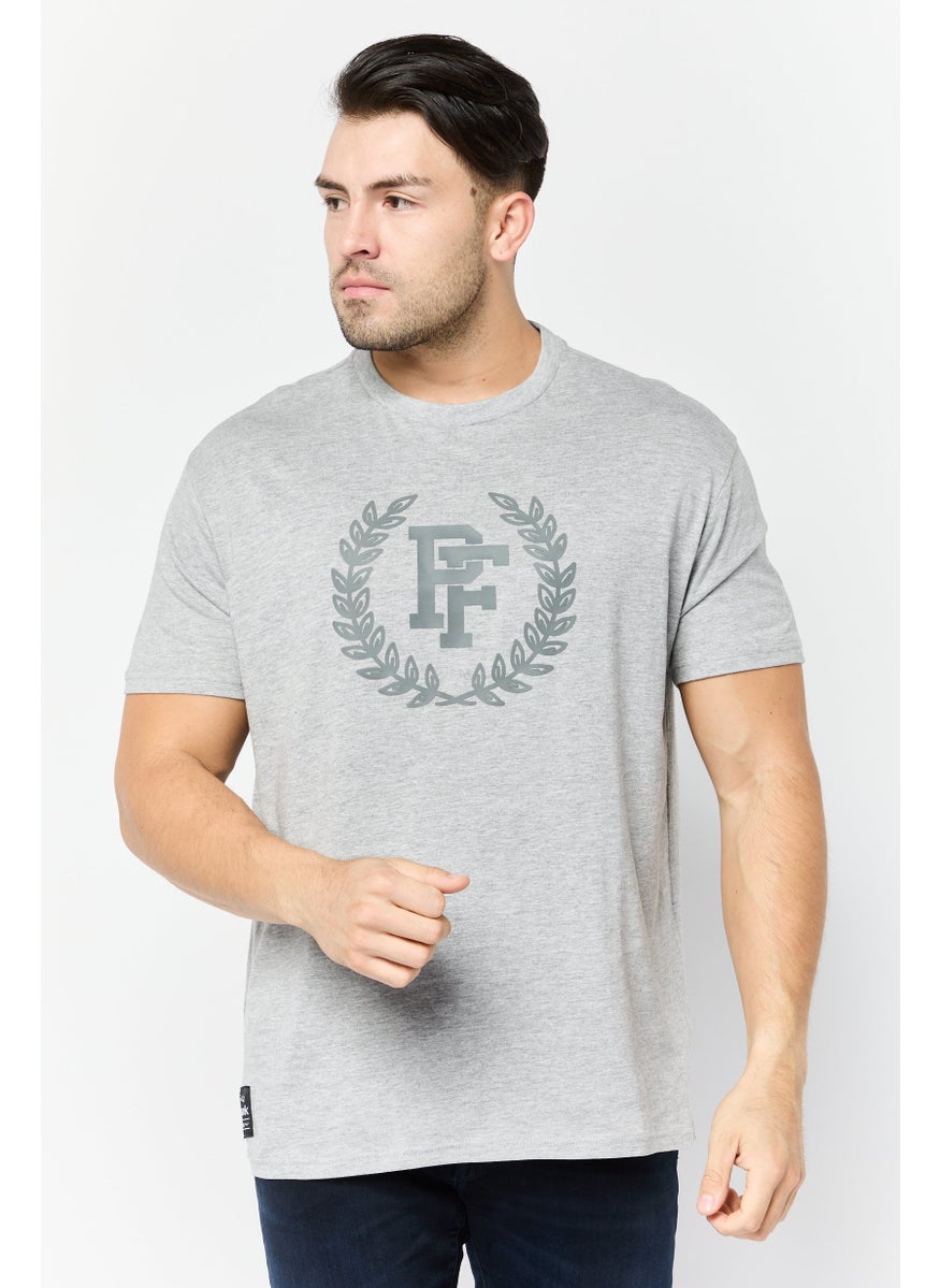 Paul Frank - Men Crew Neck Short Sleeves Graphic Print T-Shirt, Grey - Image 1