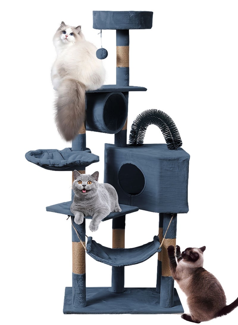 شاربدو متعددة الوظائف القطة شجرة القطة تسلق إطار القطة القفز منصة برج القطة منازل القطة لعب القطط - Image 1