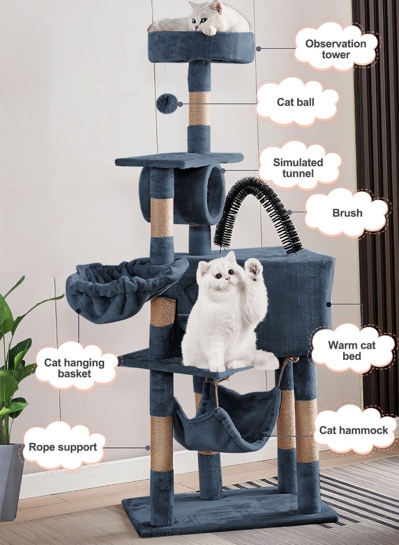 شاربدو متعددة الوظائف القطة شجرة القطة تسلق إطار القطة القفز منصة برج القطة منازل القطة لعب القطط - Image 4