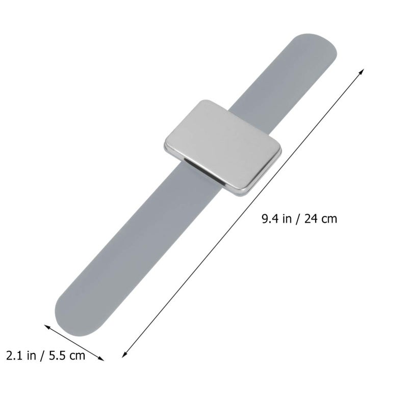 comfrt Magnetic Bobbie Pin Hair Clips Bracelet Bobby Pins Wristband Holder Sewing Pin Cushion for Salon Shop Supplies (Grey) - Image 4