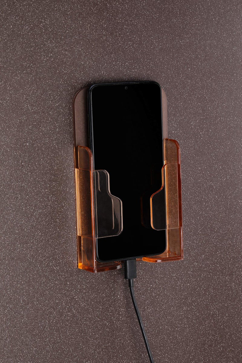 iSTAR Mobile Holder for Home Wall Mount Phone Holder, Wall Mobile Charging Holder,Wall Holder for Phone Charging Stand with Holder for Mobile (Brown) - Image 3