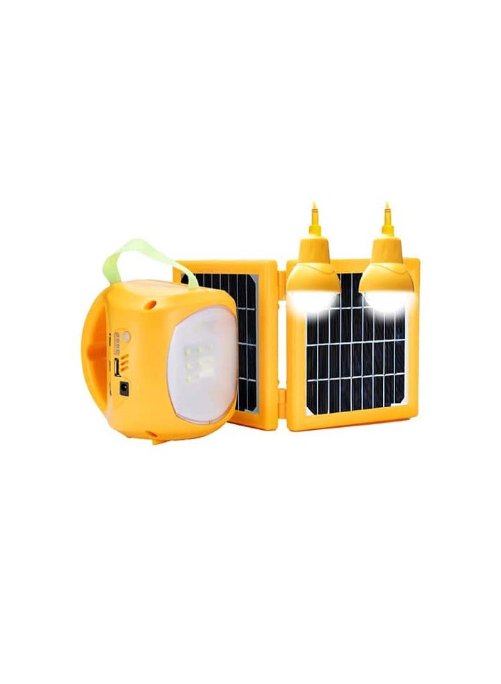Maxima Solar Lantern + 2 WaterProof LED Blub, Portable Led Camping Lantern with 10 USB Charging Connestors, Emergency Flashlight for Repairing Hiking Fishing