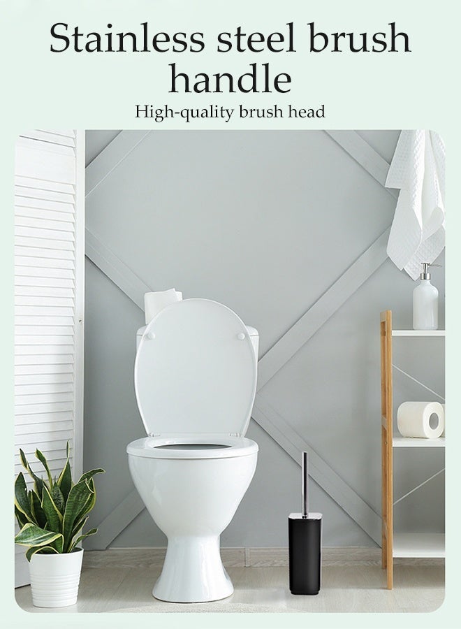 DUNISO 8 Pieces Bathroom Accessories Set with Tray,Luxury Plastic Bath Set Including Soap Dish,Toothbrush cup, Toothbrush Holder, Soap Dispenser, Toilet Brush with Holder, Garbage Bin (Grey) - Image 4