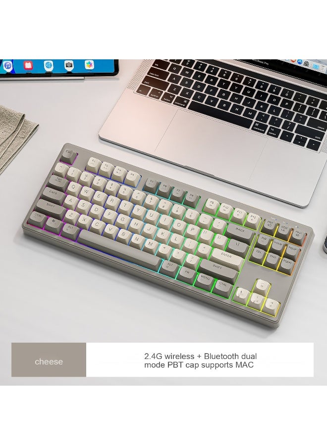 Free wolf Freewolf M87 Wireless Bluetooth Dual-Mode Mechanical Keyboard with Tactile Feel - Image 1