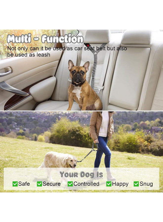 BWOGUE 2 Packs Dog Cat Safety Seat Belt Strap Car Headrest Restraint Adjustable Nylon Fabric Dog Restraints Vehicle Seatbelts Harness - Image 4