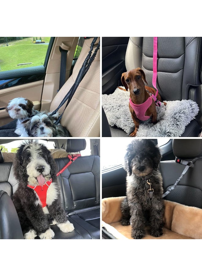 BWOGUE 2 Packs Dog Cat Safety Seat Belt Strap Car Headrest Restraint Adjustable Nylon Fabric Dog Restraints Vehicle Seatbelts Harness - Image 5
