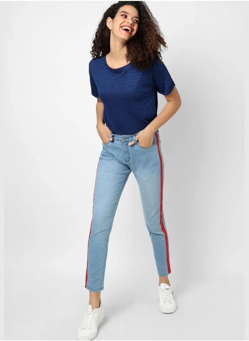 Campus Sutra Jeans with Side Stripes