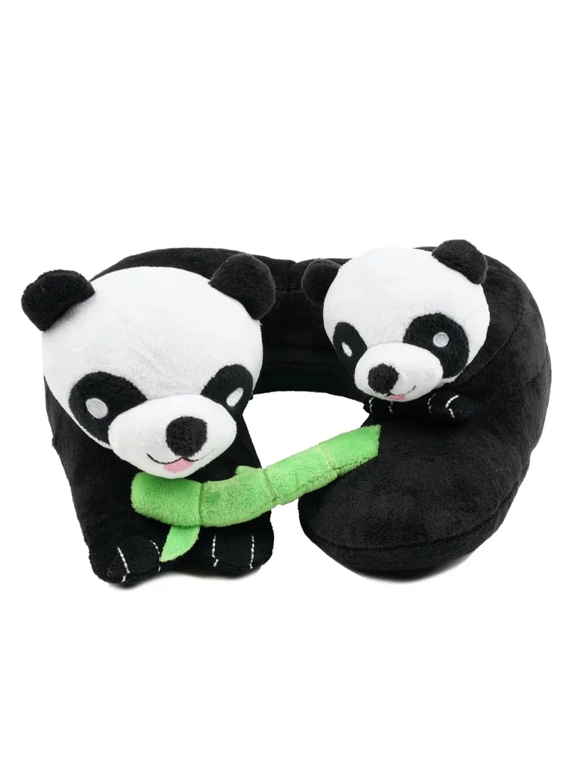 Cabeau Evolution Kid's Travel Pillow - Innovative Chin Strap & Head Support, Stops Head Movement, Super Soft & Fun Children Pillow Design for Comfortable Journeys, Washable - Pandas