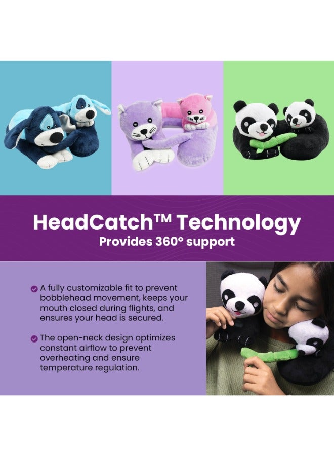 Cabeau Evolution Kid's Travel Pillow - Innovative Chin Strap & Head Support, Stops Head Movement, Super Soft & Fun Children Pillow Design for Comfortable Journeys, Washable - Pandas  - Image 3