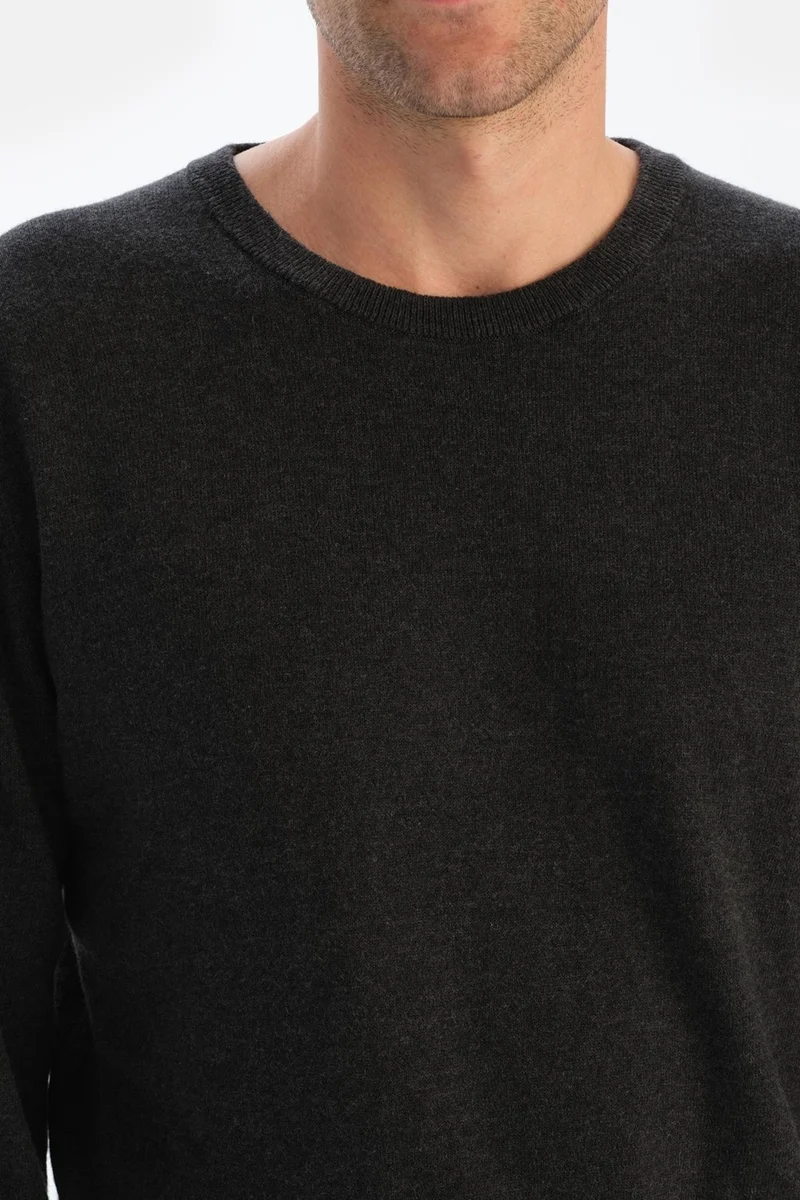 dagi Anthracite Men's Cashmere Blend Bis Collar Sweater