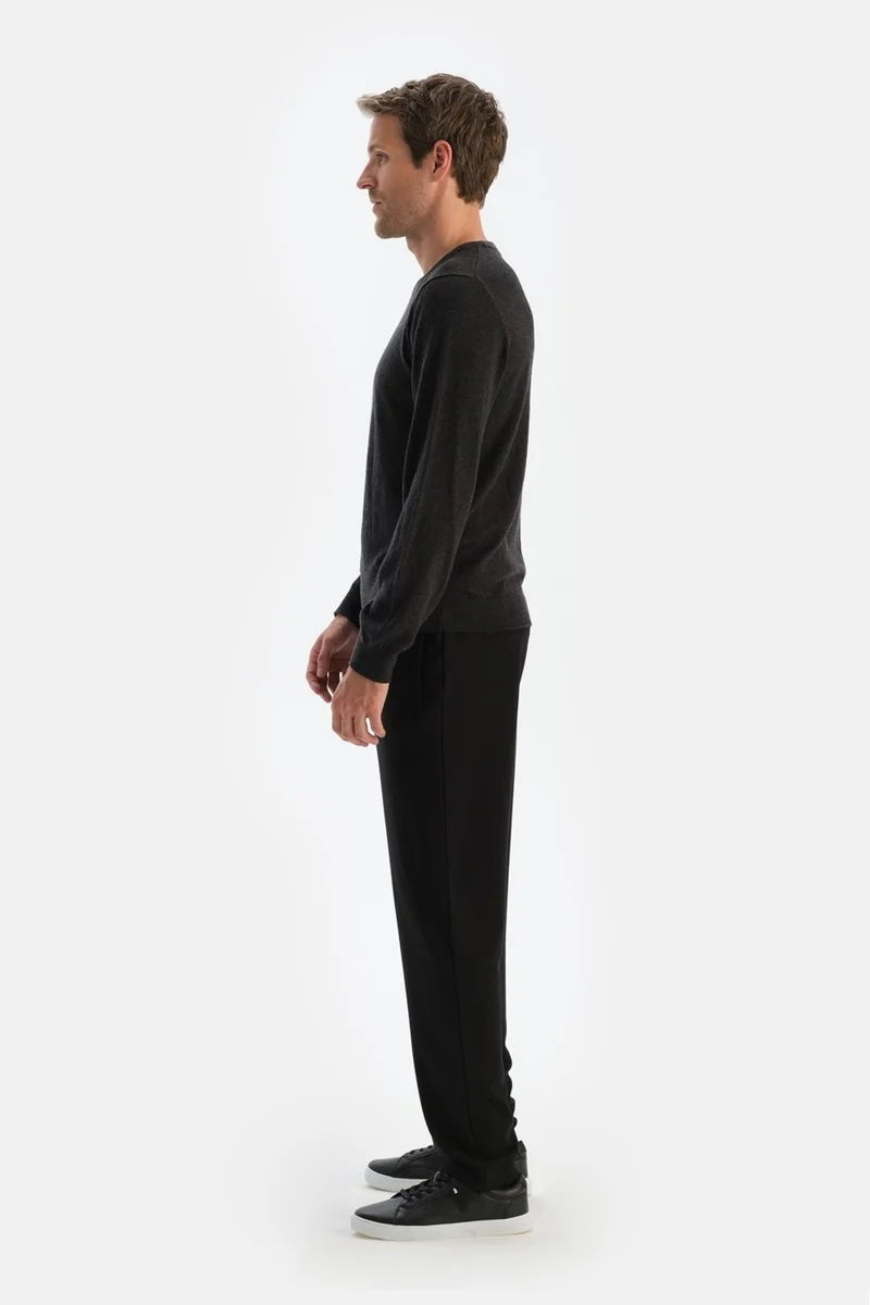 dagi Anthracite Men's Cashmere Blend Bis Collar Sweater