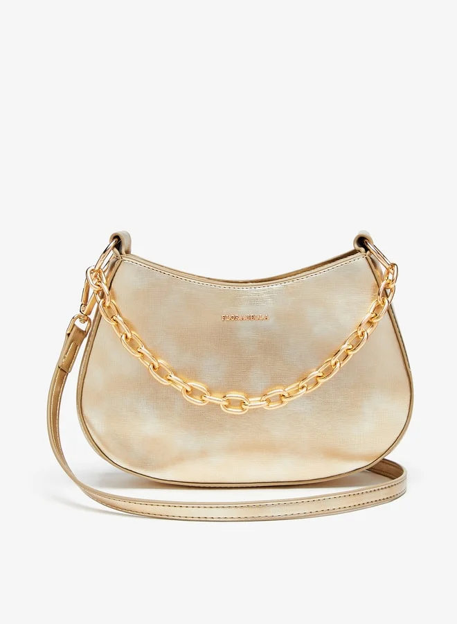 فلورا بيلا من شو إكسبرس Women Textured Shoulder Bag with Chain Strap and Zip Closure