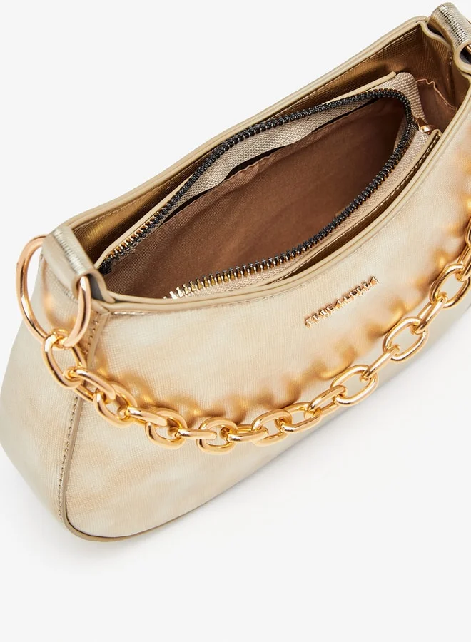 فلورا بيلا من شو إكسبرس Women Textured Shoulder Bag with Chain Strap and Zip Closure