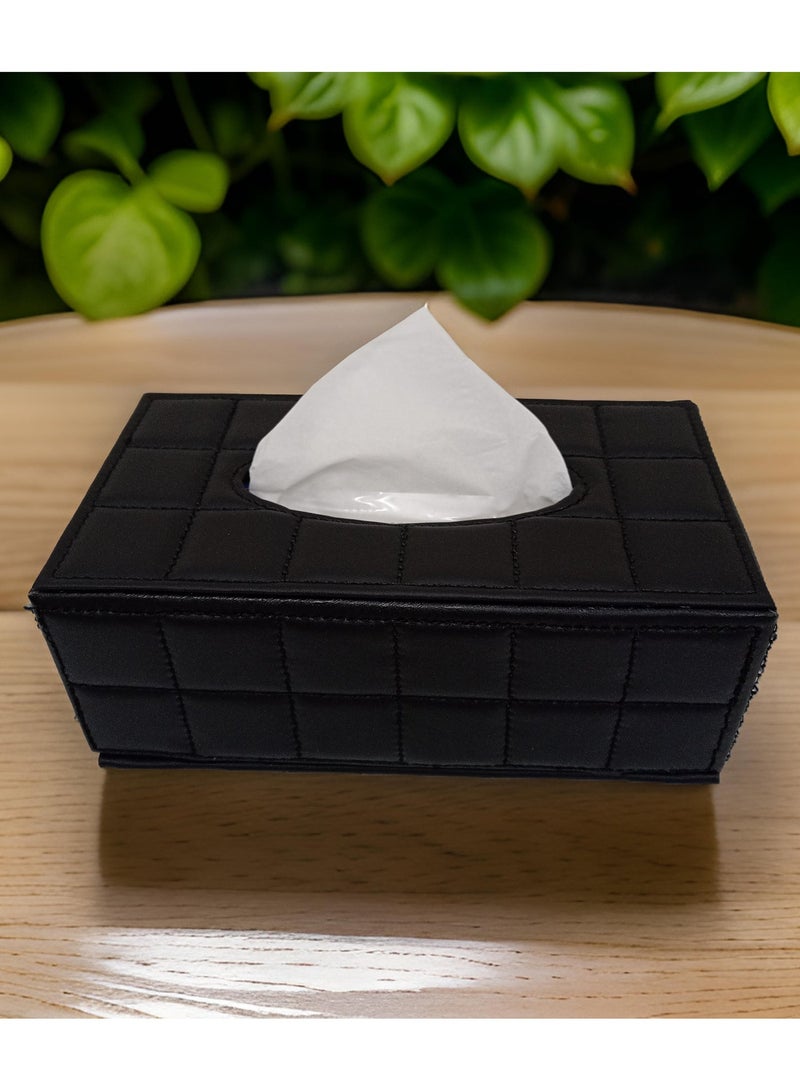 حامل مناديل من الجلد الصناعي، صندوق تخزين للمناديل الورقية، حامل مناديل أنيق للمطبخ، طاولة الطعام، غرفة المعيشة، المكتب والفندق، حامل مناديل أنيق من الجلد - Image 2