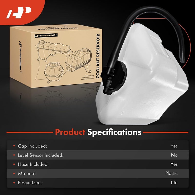 Engine Coolant Reservoir Tank with Cap  Hose - Image 2