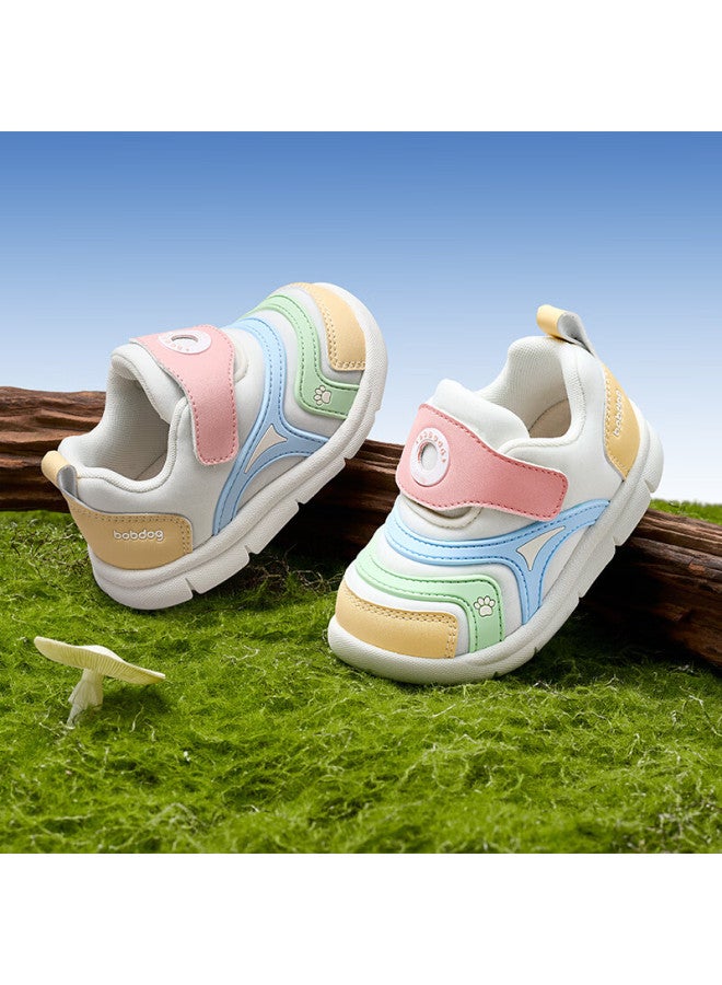 Babu Bean Baby Shoes New Style Caterpillar Breathable Anti-slip Girls' Learning Shoes Infant Toddler Shoes Cheese Milk White 23 - Image 3