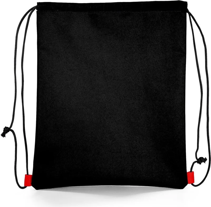 CORAL HIGH Kids Black Red Anime Car Patterned Drawstring Backpack 22447