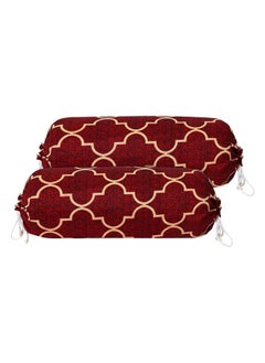 Kuber Industries Kuber Industries Bolster Cover Set of 2 | Side Pillow Cover for Bedroom, Living Room | Bolster Pillow Cover 16x32 inches | Red  - Image 1