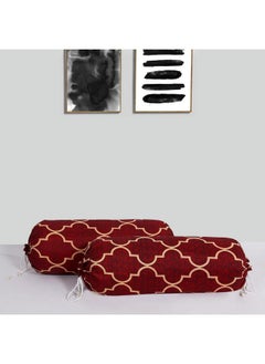 Kuber Industries Kuber Industries Bolster Cover Set of 2 | Side Pillow Cover for Bedroom, Living Room | Bolster Pillow Cover 16x32 inches | Red  - Image 4