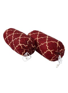 Kuber Industries Kuber Industries Bolster Cover Set of 2 | Side Pillow Cover for Bedroom, Living Room | Bolster Pillow Cover 16x32 inches | Red  - Image 2
