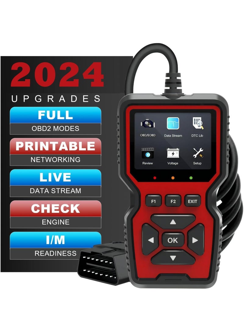 OBD2 Scanner Diagnostic Tool Check Engine Fault Code, Car Diagnostic Scan Tools with Print Function Professional OBD2 Code Reader for OBDII/EOBD Protocol Cars