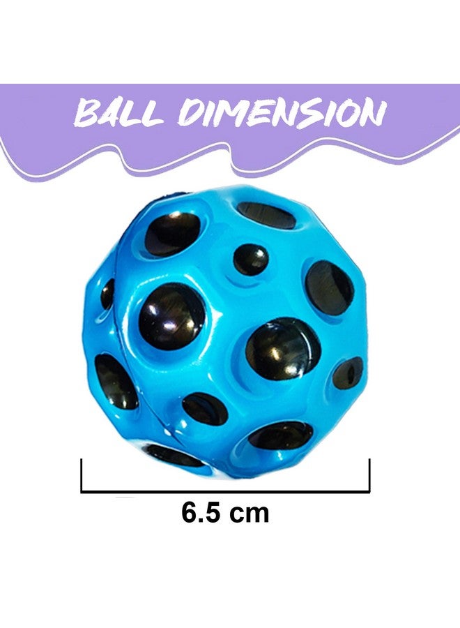 VGRASSP Super Bouncy Rubber Moon Ball Toy for Kids and Adults with Craters - High Bounce, Textured Grip, Perfect for Playtime Fun - Soft Foam Ball, Multicolor (Pack of 6) - Image 3