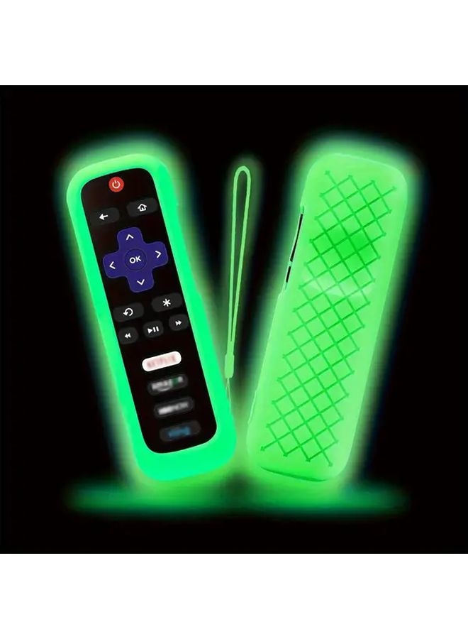 Green Glow In The Dark Remote Cover With Lanyard For Roku TV Streaming Stick - Image 3