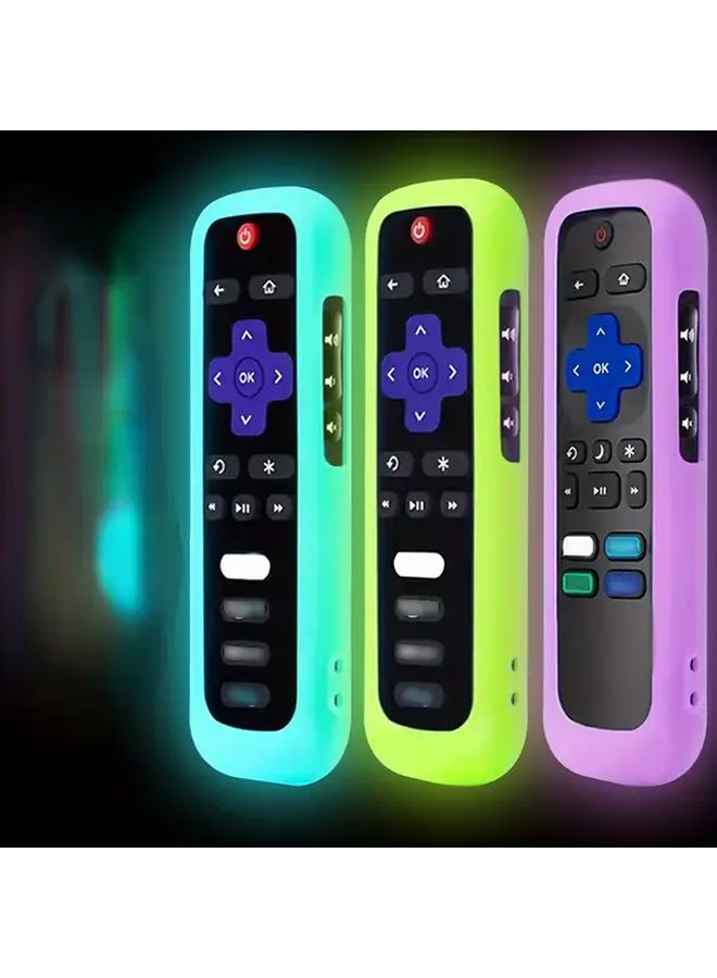 Green Glow In The Dark Remote Cover With Lanyard For Roku TV Streaming Stick - Image 1