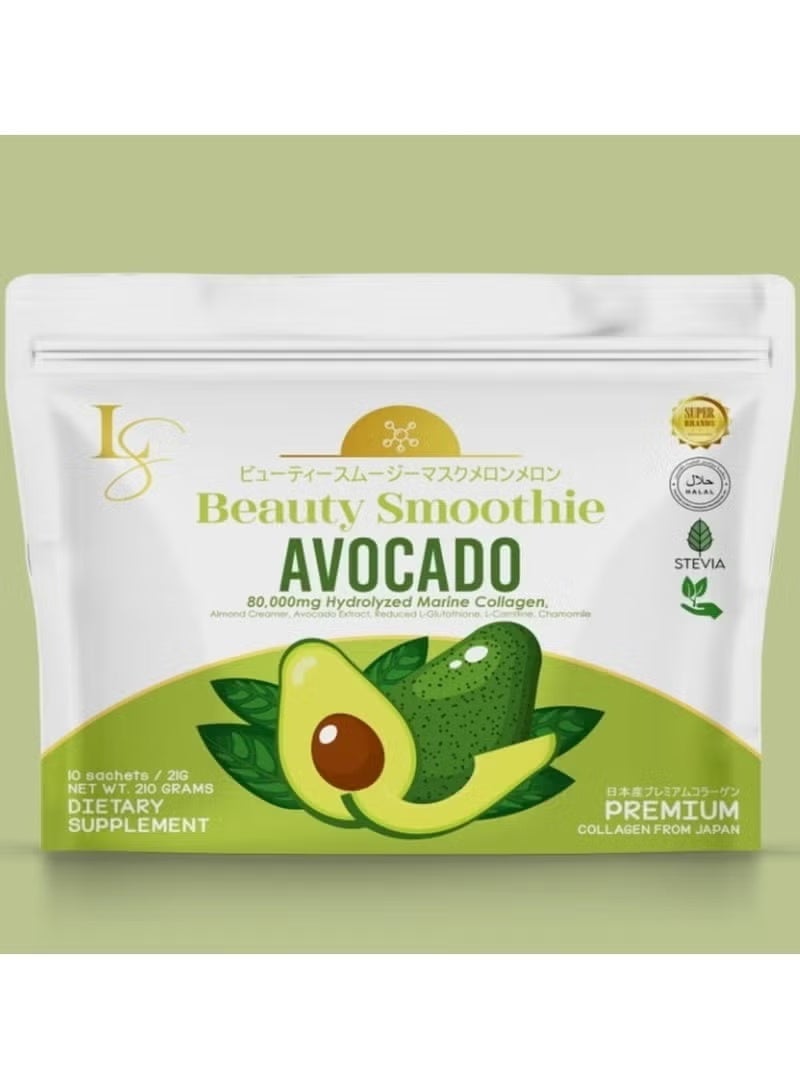 Luxe Slim Avocado Beauty Collagen Juice, 10 Sachets