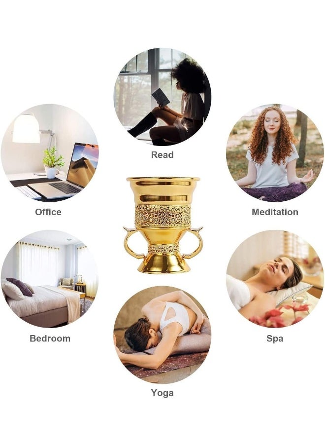 SAQOWARE - Saqoware Premium Metal Frankincense Resin Incense Burner, Incense Censer, Portable Bakhoor Burner,  Bakhoor Burner, Myrrh Burner with Tongs for Yoga, Spa Aromatherapy - Image 1