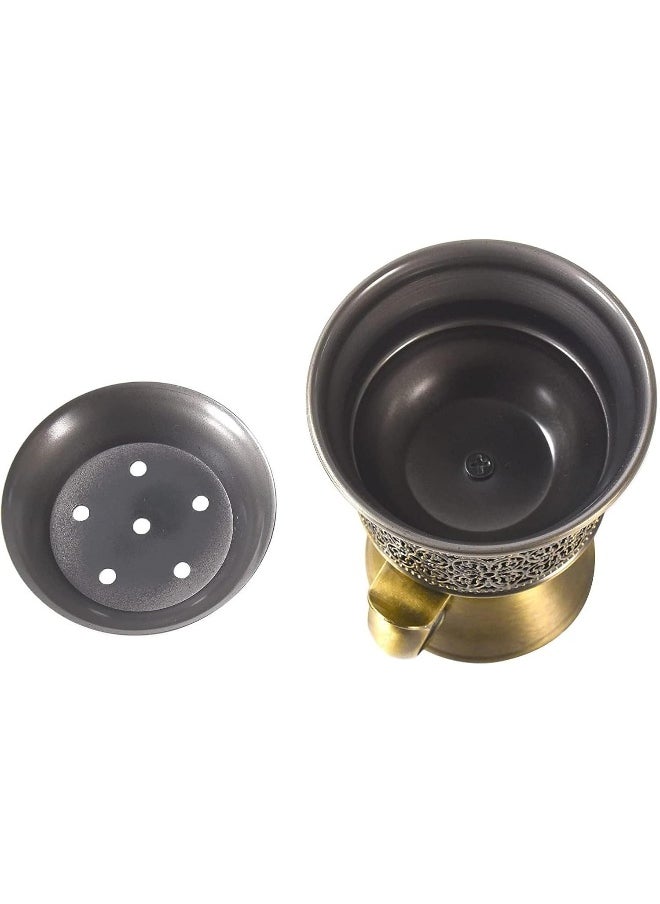 SAQOWARE - Saqoware Premium Metal Frankincense Resin Incense Burner, Incense Censer, Portable Bakhoor Burner,  Bakhoor Burner, Myrrh Burner with Tongs for Yoga, Spa Aromatherapy - Image 1