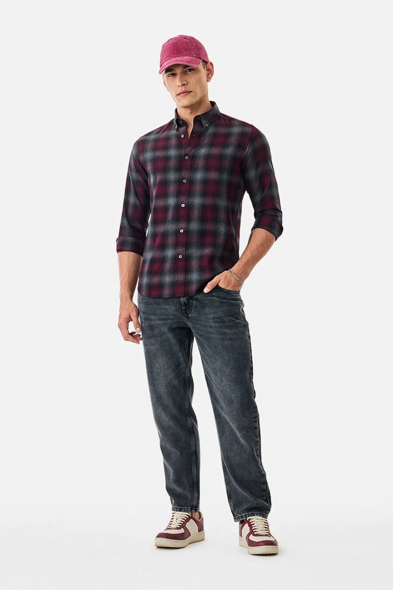 SNITCH Plaid 100% Cotton Slim Fit Shirt