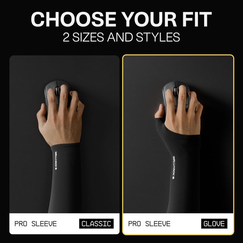 Wallhack Gaming Pro Sleeve With Glove | Low-Friction, High Comfort Performance | Improve comfort on cloth and glass mouse pads | Full sleeve Design, Palm Cover S/M Black - Image 5