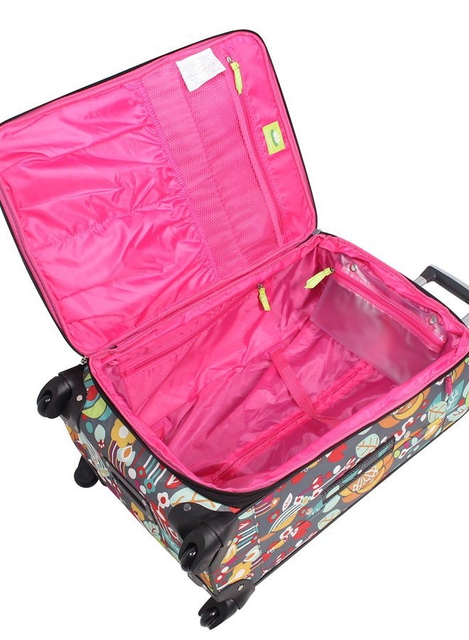 Lily Bloom Carry On Expandable Design Pattern Luggage With Spinner Wheels (20in, Bliss), Bliss, 20in - Image 4
