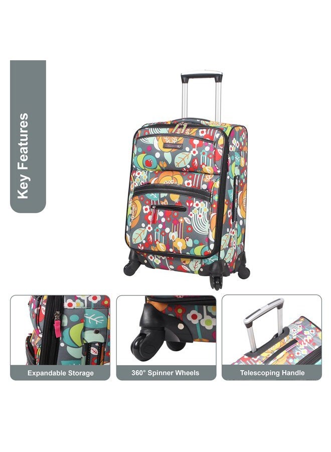 Lily Bloom Carry On Expandable Design Pattern Luggage With Spinner Wheels (20in, Bliss), Bliss, 20in - Image 2