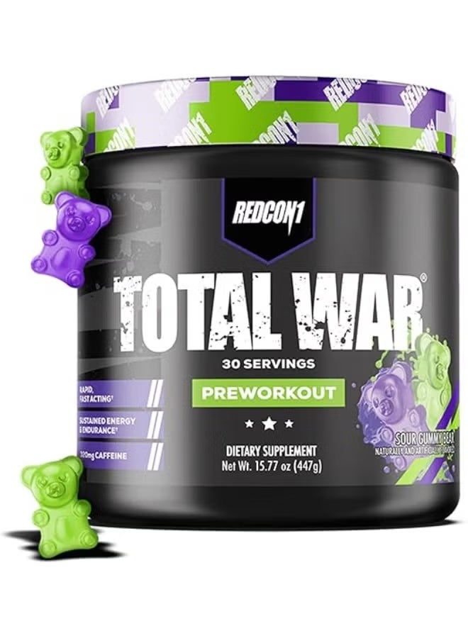 Redcon1 Total War - Pre Workout, 30 Servings (Sour Gummy Bear) - Image 1