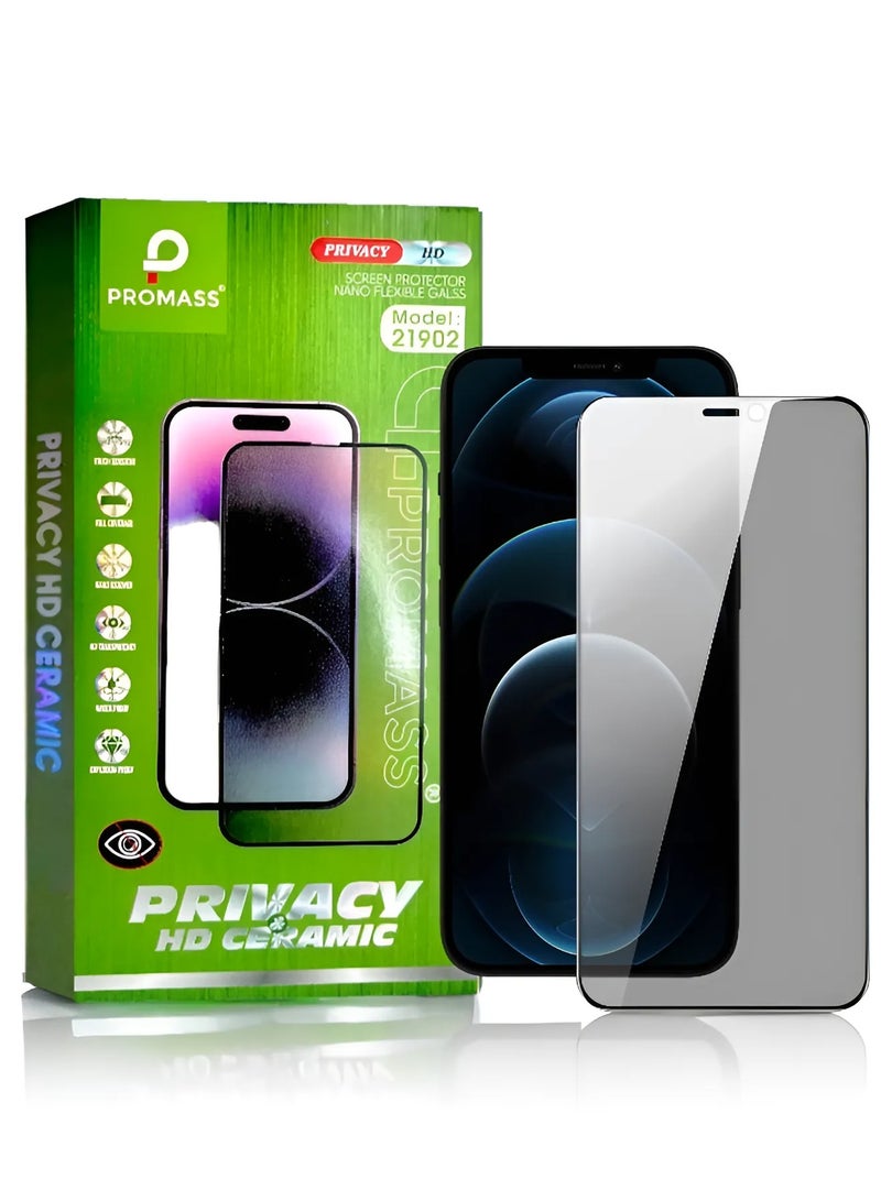 PROMASS HD Ceramic Screen Protector Anti-Spy for iPhone 12 Mini to Protect Privacy from Promass, maximum protection for the screen from scratches and breakage - Image 1