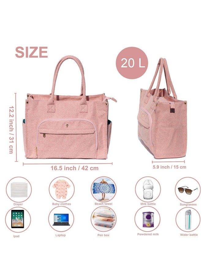 ESVAN Travel Diaper Tote Bag, with 2 Insulated Pouches Utility Tote Travel Diaper Bag for Parenting & Work Nurse Teacher Use - Image 3