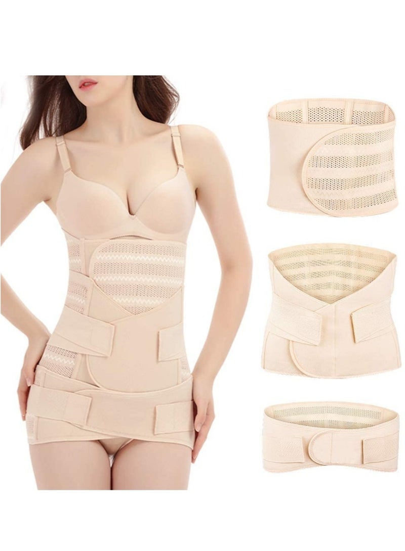 3 in 1 Postpartum Belt - Breathable Postpartum Recovery Postnatal Corset Belt after Pregnancy Maternity, Light skin-L - Image 1