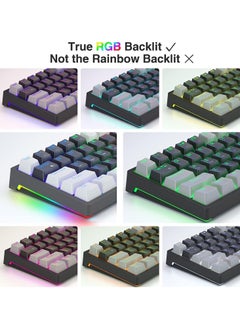 أولا لوحة مفاتيح سلكية للألعاب F3261، لوحة مفاتيح ميكانيكية بإضاءة خلفية 29 RGB بنسبة 60%، مفاتيح زرقاء، إضاءة LED RGB كاملة، لوحة مفاتيح صغيرة صغيرة الحجم للكمبيوتر الشخصي/Mac/الكمبيوتر المحمول/Wins  - Image 5