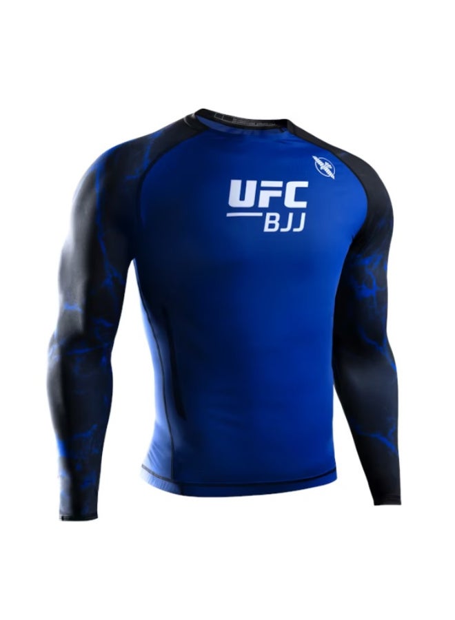 HAYABUSA UFC BJJ MENS LONGSLEEVE RASHGUARD BLUE - Image 1