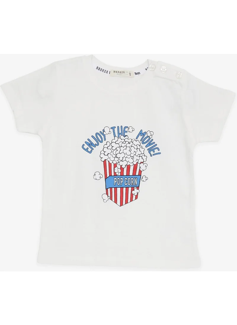 بريز GİRLS & BOYS Boy's T-Shirt Pop Corn Printed 2-6 Years, Ecru