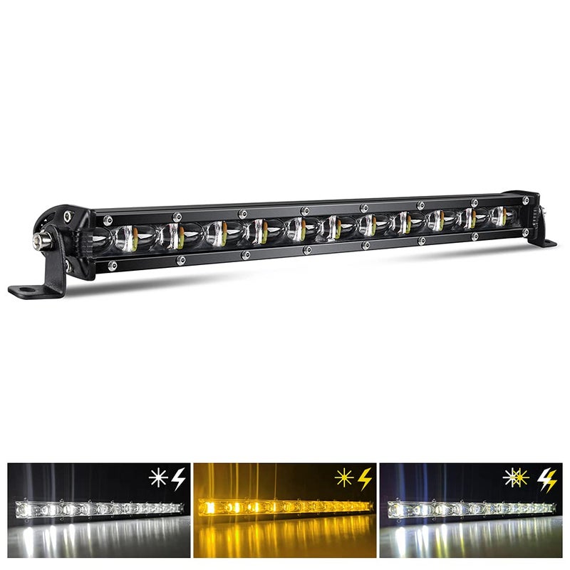 CO LIGHT Led Light Bar Single 14 inch Slim Single Row Lightbar Driving Combo Beam Off Road Fog Work Lights with Mounting Brackets & 6D Reflectors for Truck, Car, Cabin, Boat, ATV, UTV - Image 1