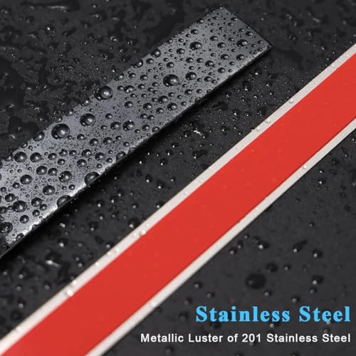 STORE 2508 Store2508 5 Meters 20mm Wide Metal Trim Wall Strip, 201 Stainless Steel Self Adhesive Peel and Stick Wall Trim Metalized Mirror-Like Finish for Wall Ceiling Floor Cabinet Tile Edge Moulding (Black) - Image 4
