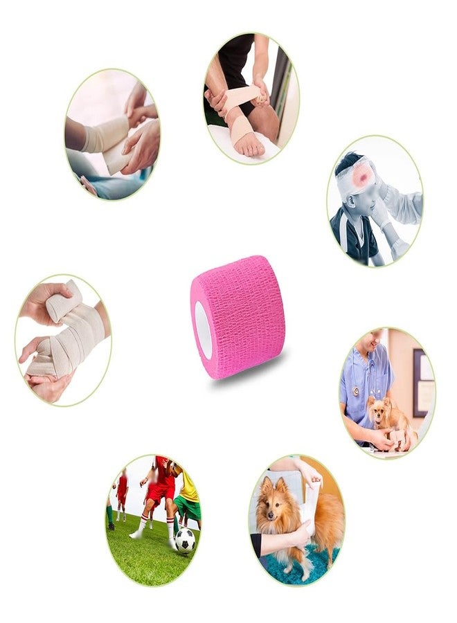 جي شلو ضمادة لاصقة ذاتية اللصق من GSHLLO، 9 لفات، 5 سم × 4.5 م، ضمادة مرنة قابلة للتهوية، ضمادة لاصقة للحيوانات الأليفة والطب البيطري، ضمادة لاصقة رياضية، ضمادة مطاطية غير منسوجة للأصابع والمعصم، لون أزرق داكن - Image 2