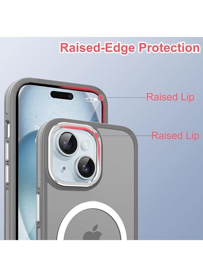 Magnetic Case Compatible with iPhone 14 [MagSafe Compatible] Shockproof Clear Protective Case for Women and Men for iPhone 14 6.1 inch (Gray) - Image 2