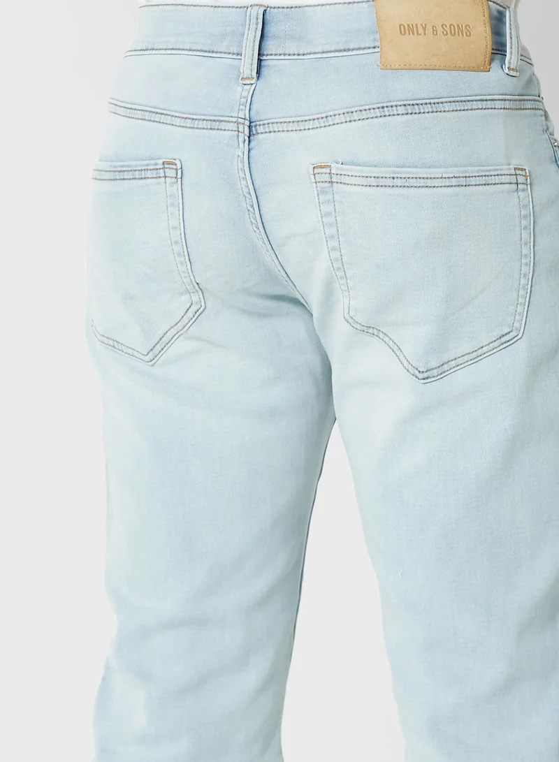 Only & Sons Slim Fit Mid Wash Jeans