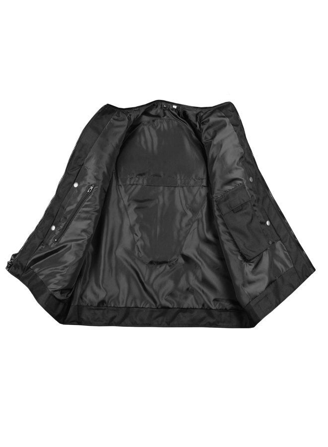 Jackets 4 Bikes New Men's Armor Motorcycle Leather Adjustable Vest Stylish Black - Image 3